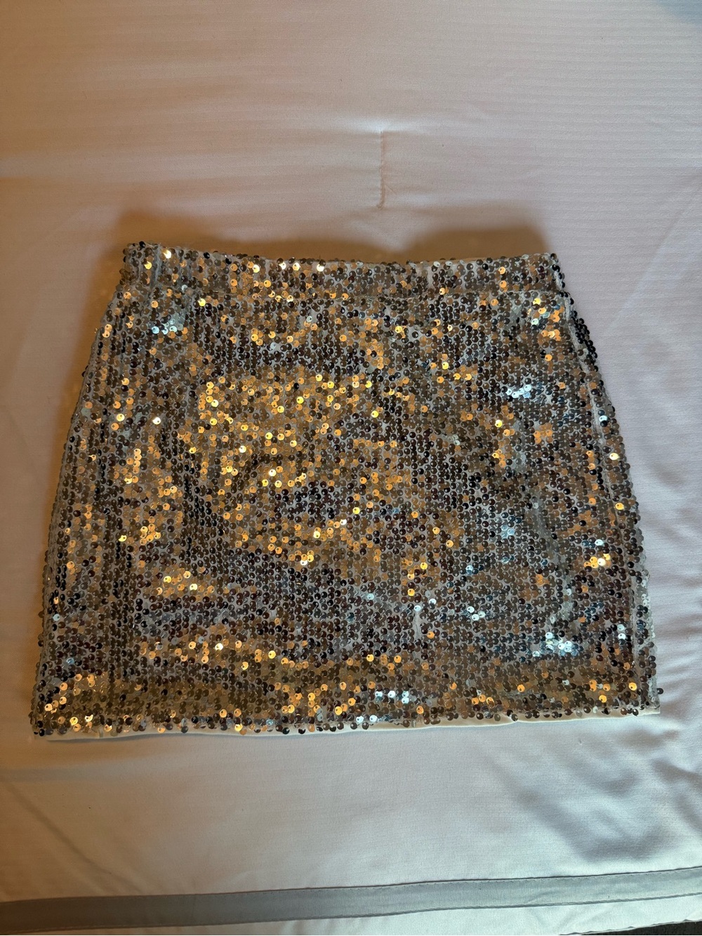 Silver Sequin Skirt